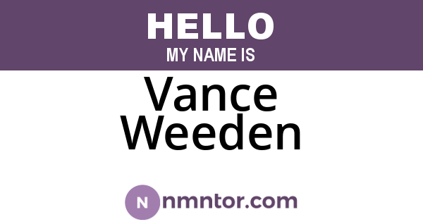 Vance Weeden