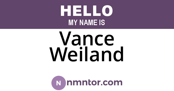Vance Weiland