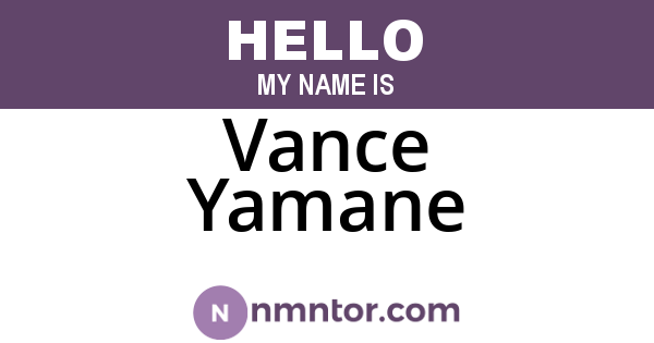 Vance Yamane