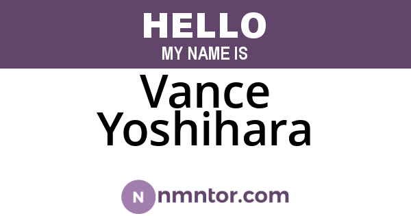 Vance Yoshihara