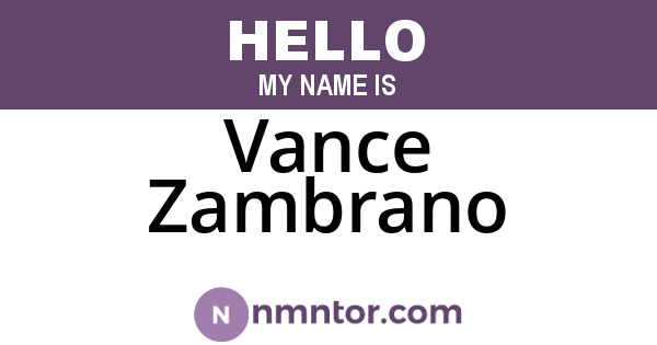 Vance Zambrano