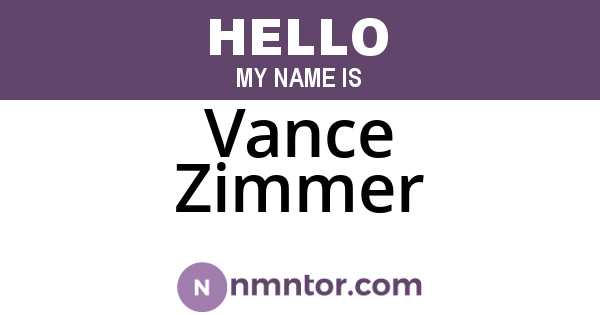 Vance Zimmer