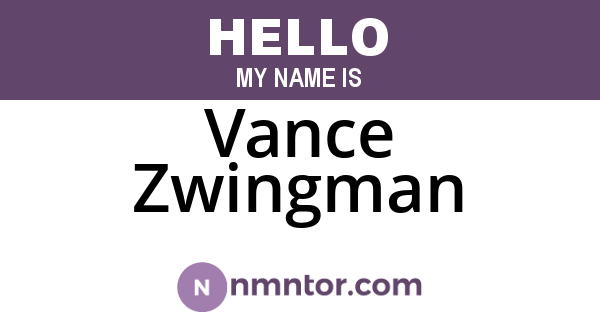 Vance Zwingman