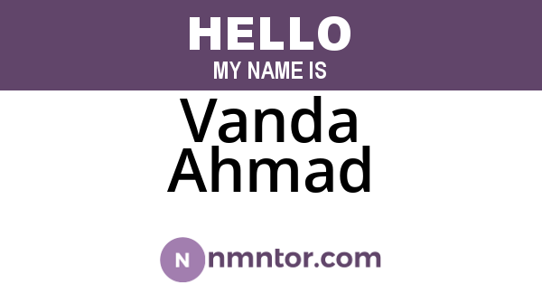 Vanda Ahmad