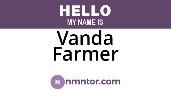 Vanda Farmer