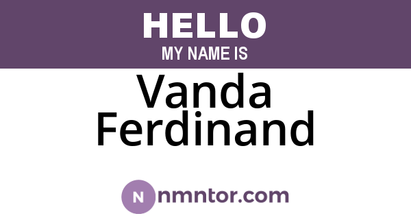 Vanda Ferdinand