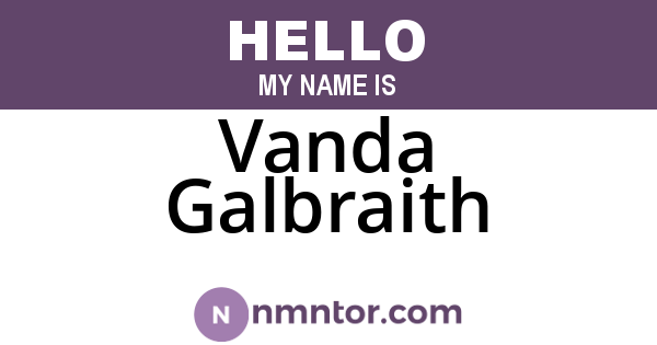 Vanda Galbraith