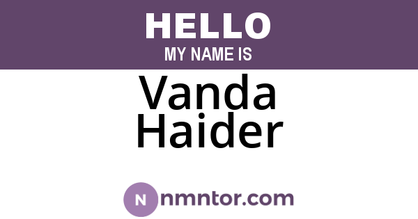 Vanda Haider