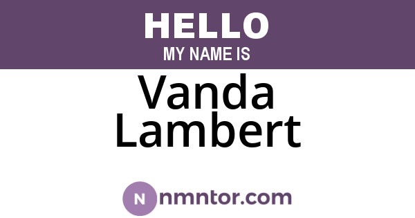 Vanda Lambert
