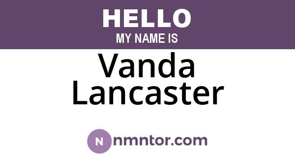Vanda Lancaster