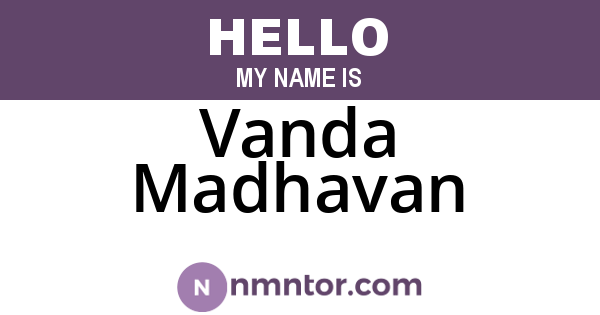 Vanda Madhavan