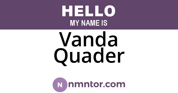 Vanda Quader