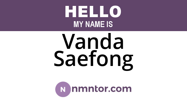 Vanda Saefong