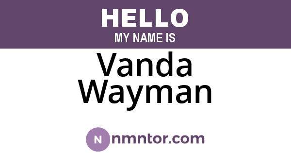 Vanda Wayman