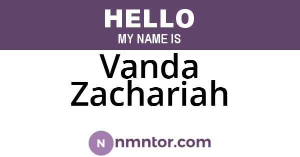 Vanda Zachariah