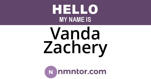 Vanda Zachery