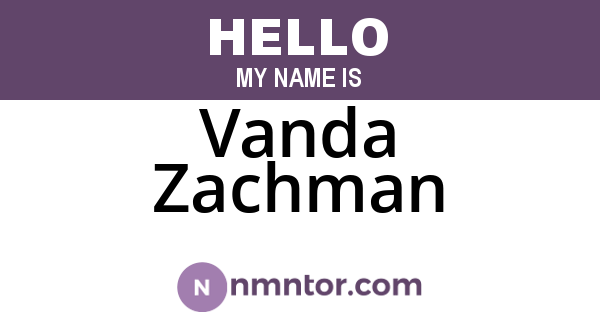 Vanda Zachman