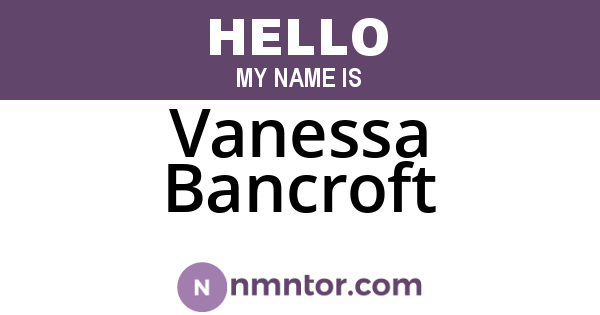Vanessa Bancroft