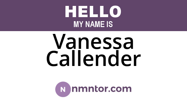 Vanessa Callender
