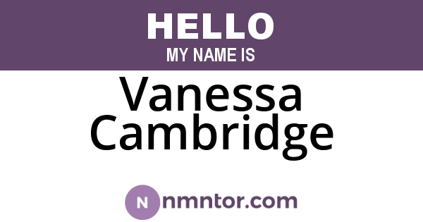 Vanessa Cambridge
