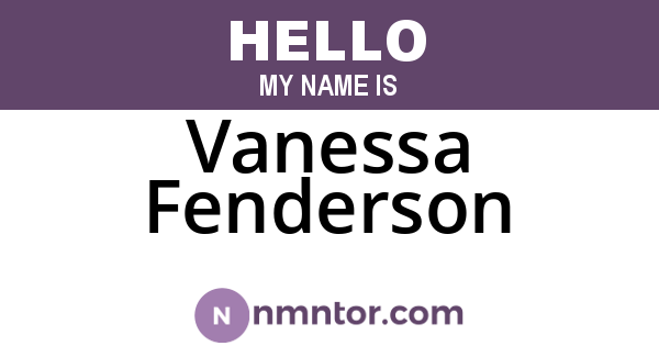 Vanessa Fenderson