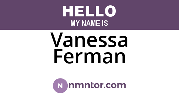 Vanessa Ferman