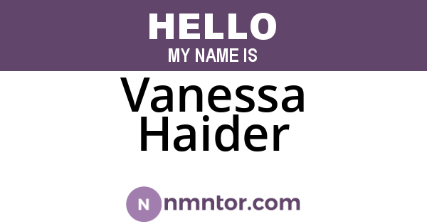 Vanessa Haider