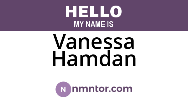 Vanessa Hamdan