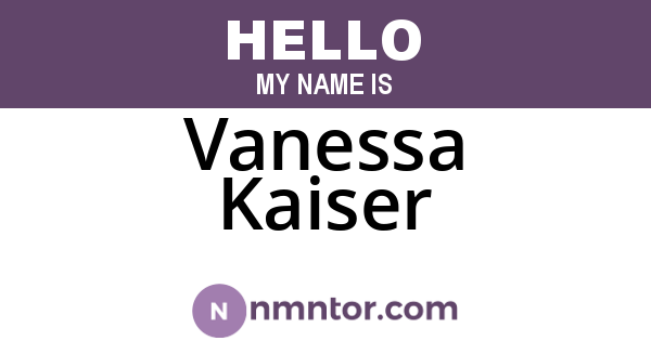 Vanessa Kaiser