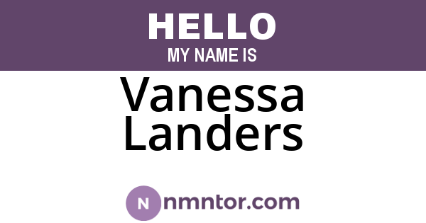 Vanessa Landers