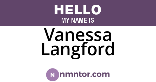 Vanessa Langford