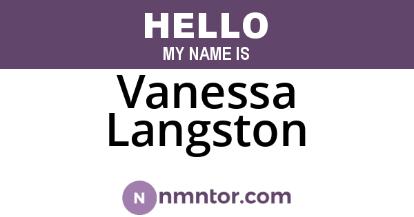 Vanessa Langston