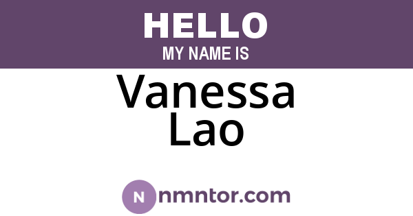 Vanessa Lao