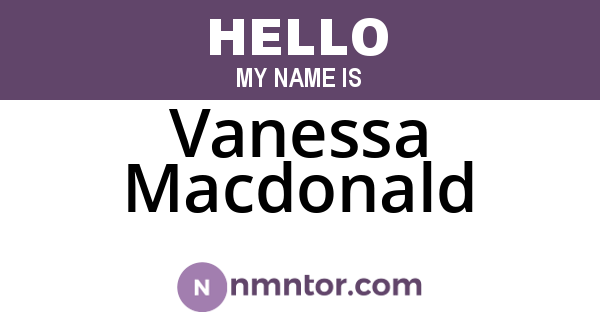 Vanessa Macdonald