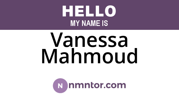 Vanessa Mahmoud