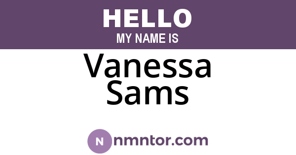 Vanessa Sams