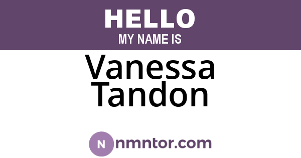 Vanessa Tandon