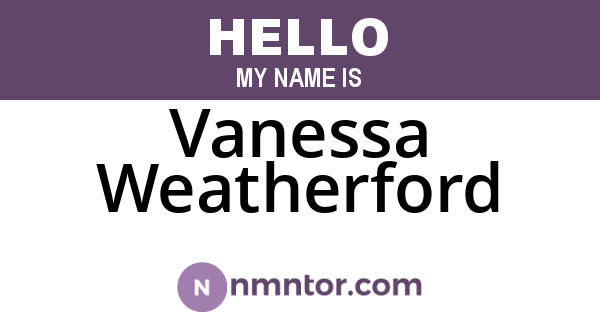 Vanessa Weatherford