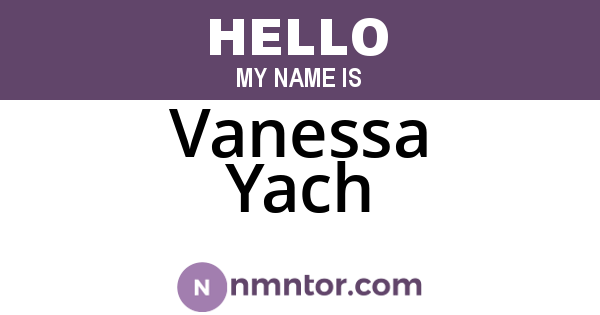 Vanessa Yach