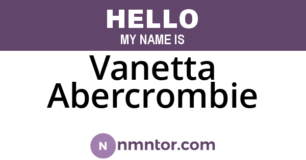 Vanetta Abercrombie