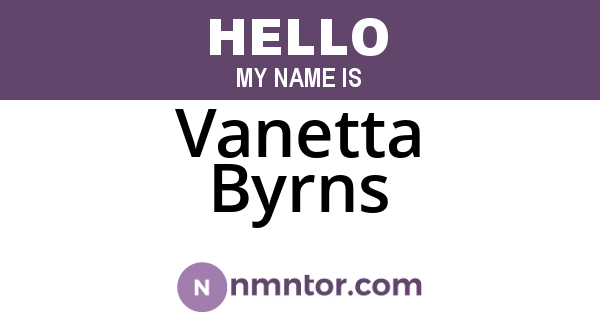 Vanetta Byrns