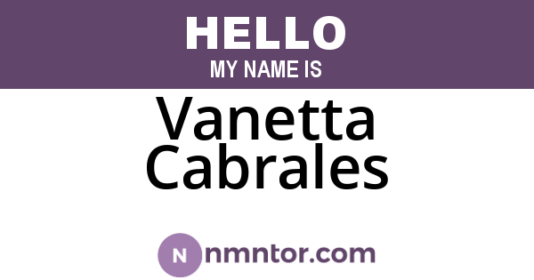 Vanetta Cabrales