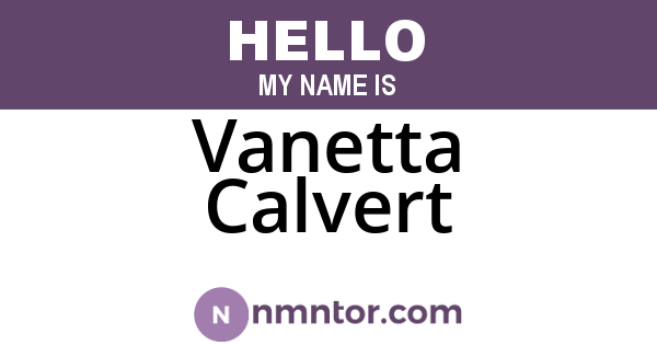 Vanetta Calvert