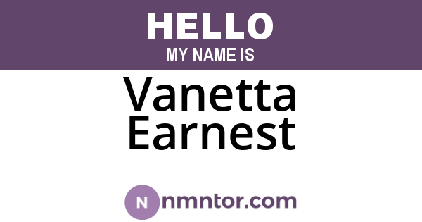 Vanetta Earnest