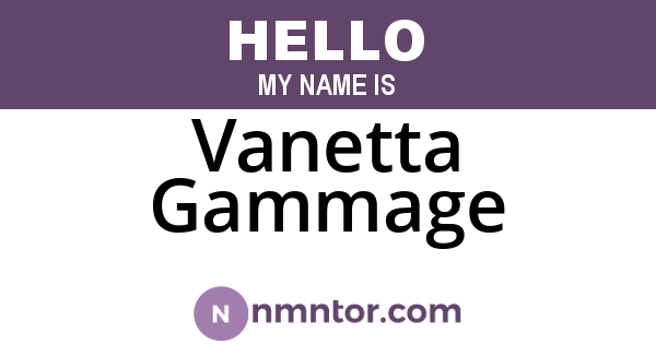 Vanetta Gammage