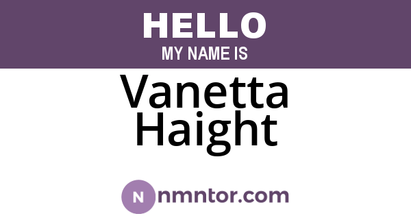Vanetta Haight
