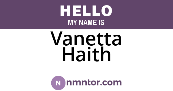Vanetta Haith