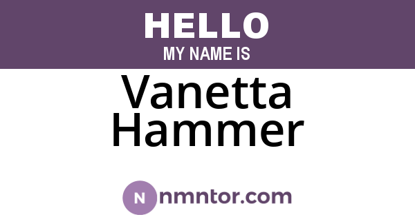 Vanetta Hammer