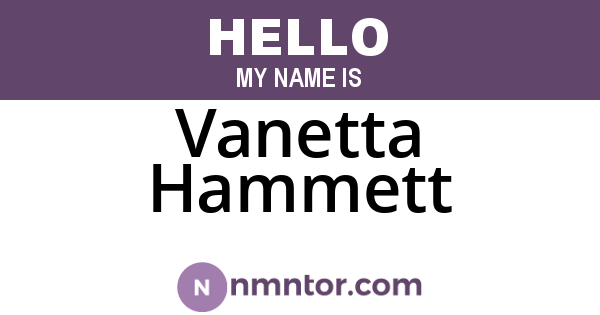 Vanetta Hammett