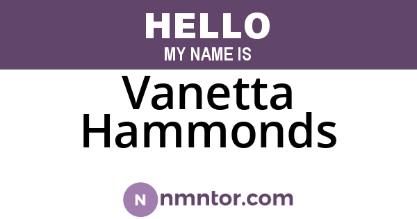 Vanetta Hammonds